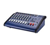 HUIOP Amplificatore Mixer Alimentato a 8 canali Amplificatore per Console di missaggio Audio Digitale con Alimentazione Phantom 48V Slot USB/SD per la Registrazione di Karaoke sul palco di DJ