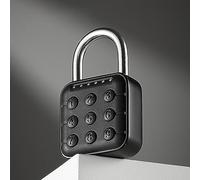 HUIOP Blocco Password a 6 Cifre, Supporto Lucchetto a Combinazione Elettronica 10 Set di Password, Lucchetto Impermeabile IP67 con Corpo in Lega di Zinco e Trave in Acciaio