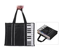 HUIOP Borsa a mano impermeabile, tote musicale, borsa della spesa a tracolla, imbottitura in cotone da 5 mm con chiave di pianoforte