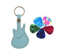 HUIOP - Borsa per chitarra in pelle, porta portaoggetti, con portachiavi 5 pezzi, in celluloide per chitarra con strumento, accessori per chitarra