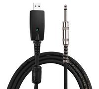 HUIOP Cavo audio USB per chitarra Interfaccia USB maschio a cavo di collegamento mono per chitarra elettrica da 6,35 mm (1/4 di pollice) Cavo di registrazione collegamento USB professionale per chitar