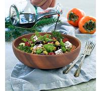 HUIOP Ciotola per Snack in Legno, Ciotola in Legno Resistente con Bordo Liscio per Servire Sushi, Insalata, Frutta, Caffetteria Domestica (12 * 3,5 cm)