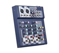 HUIOP Console di missaggio a 4 canali e percorsi Aux Plus Processore di effetti Mixer audio digitale Equalizzatore a 3 bande Alimentazione phantom 48V integrata Mixer a 4 canali con funzione USB per l
