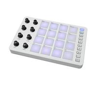 HUIOP Controller MIDI Strike Pad Retroilluminazione RGB Tastiera MIDI Connessione BT Interfaccia di uscita da 3,5 mm a bassa latenza con 16 Strike Pad 8 manopole assegnabili Ripetizione delle note Pad