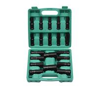 HUIOP di bussole esagonali con azionamento 1/2 pollice 20 pezzi boccole profonde dimensioni metriche 8-32mm materiale CR-V con scatola di mente