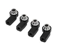 HUIOP Estremità Dell'asta per Auto RC 4 Pezzi Testa Dell'asta dello Sterzo Durevole in Lega di Alluminio per il Modello SCX10 Assiale 1/10 (Nera)