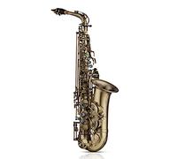 HUIOP Finitura Anticata di Alta qualità MIB MIB Sassofono Contralto Sax Shell Chiave intagliata Modello Strumento a fiato con Custodia Imbottita Guanti Panno per Pulizia Spazzole Cinghie per Sax Ance
