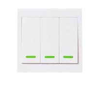 HUIOP Interruttore a pulsante per luce da parete ler 3 gang 86 tipo ON/Off pannello interruttore 433 MHz RF con adesivi posizione flessibile per casa soggiorno, RF 433 MHz interruttore appiccicoso