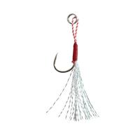 HUIOP Jigging Lento da Pesca Cast Jigs Assist Hook Spinato Singolo Jig Ganci Filo Piuma Acciaio ad Alto tenore di Carbonio 10 pz/Lotto,Ganci da Jigging