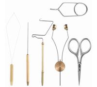 HUIOP Kit Combinato di Strumenti per Legare Mosche,Finitura a Frusta,Supporto per Bobina,infila Bobina per Esche da Pesca,Filo della Bobina per Legare Le Mosche
