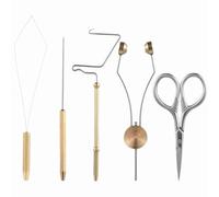 HUIOP Kit Combinato di Strumenti per Legare Mosche,Finitura a Frusta,Supporto per Bobina,infila Bobina per Esche da Pesca,Filo della Bobina per Legare Le Mosche