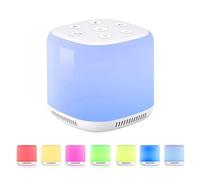 HUIOP Macchina del Rumore Bianco,Dispositivo Portatile per la Terapia del Sonno con Macchina per Il Rumore Bianco, 34 Suoni Naturali, Timer da 30/60/90 Minuti, 9 Effetti Luminosi, Batteria