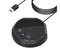 HUIOP Microfono del computer,Microfono vivavoce per conferenza USB desktop Condensatore omnidirezionale a 360° Plug & Play PC Supporto microfono per computer Altoparlante BT Pulsanti sensore