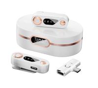 HUIOP Microfono senza fili 2.4G Microfono da bavero professionale Microfoni con clip Riduzione del rumore digitale doppio Nessun ritardo Plug and Play Due microfoni per cellulare Trasmissione in