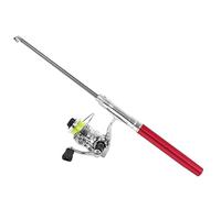 HUIOP Mini Canna da Pesca Portatile con Ruota Mulinello, Materiali Leggeri e Ad Alta Resistenza, Design Semplice e Alla Moda, per Pesca in Mare, Roccia, Ruscello, Fiume, Barca, Zattera (Rossa)