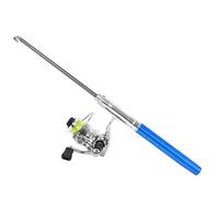 HUIOP Mini Canna da Pesca Portatile con Ruota Mulinello, Materiali Leggeri e Ad Alta Resistenza, Design Semplice e Alla Moda, per Pesca in Mare, Roccia, Ruscello, Fiume, Barca, Zattera (Blu)