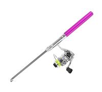 HUIOP Mini Canna da Pesca Portatile con Ruota Mulinello, Materiali Leggeri e Ad Alta Resistenza, Design Semplice e Alla Moda, per Pesca in Mare, Roccia, Ruscello, Fiume, Barca, Zattera (Viola)