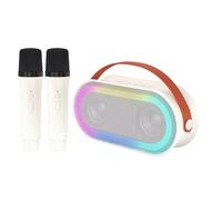 HUIOP Mini macchina karaoke con 2 microfoni wireless altoparlante BT portatile ricaricabile 10 W HiFi LED luci di colore microfono portatile altoparlante karaoke regali per ragazza