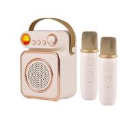 HUIOP Mini macchina karaoke con microfono e altoparlante wireless con 2 microfoni ricaricabili LED a colori luce notturna microfono portatile altoparlante karaoke regali per festa di compleanno bevuto