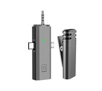 HUIOP - Mini microfono wireless 3 in 1, ricevitore per telefono cellulare, omnidirezionale a 360°, riduzione del rumore, compatibile con smartphone Android di tipo C, tablet per YouTube, Facebook