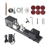HUIOP Mini Perline tornio Mini tornio Perline Lucidatrice Macchina per Lavorazione del Legno Fai da Te Utensile Rotante Set Standard per rettifica Spina Europea