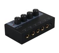 HUIOP Mixer a 4 Canali a Bassissimo Rumore - 4 Ingressi 1 Uscita DC 5V Mini Portatile per Microfono, Chitarra, Basso, Tastiera - Modulo Ultra Compatto per Club, Bar, Stage, Studio