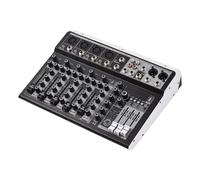 HUIOP Mixer audio Console di missaggio a 6 canali Alimentazione Phantom a 48 V per la registrazione in studio domestico DJ Network Live Broadcast Console di missaggio professionale multifunzionale con