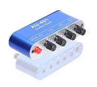 HUIOP Mixer Audio Mixer Audio da 3,5 mm Mixer Audio Stereo da 4 ingressi a 1 Uscita controlla Individualmente Lo Strumento di mixaggio del Suono Amplificatore per Cuffie