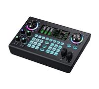 HUIOP Mixer multifunzione Scheda audio digitale portatile BT USB Mixer Alimentazione phantom 48 V integrata Mixer live professionale Dispositivo effetto scheda audio Batteria rechar
