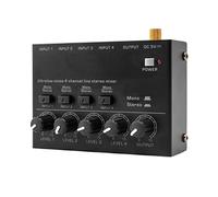 HUIOP Mixer Stereo a 4 Canali a Bassissimo Rumore - 4 Ingressi 1 Uscita DC 5V Mini Audio Portatile per Microfono, Tastiera, Basso, Club, Bar, Stage, Studio