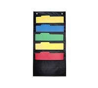 HUIOP Organizzatore di File da Parete sospeso,Organizzatore di File da Parete da Appendere Grande 5 Tasche Tasca portaoggetti Grafico con 2 Ganci Porta cartelle Porta Documenti Organizer per Ufficio