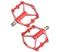 HUIOP Pedale per Bici in Lega di Alluminio Pedale con Albero in Acciaio Al Cromo Molibdeno per Biciclette, Mountain Bike, Bici da Strada 4,8x4 Pollici (2 pedali) (Rosso)