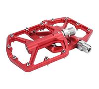 HUIOP Pedali Piatti con Piattaforma per Bicicletta Lega di Alluminio Antiscivolo Durevole per Bici da Strada e Mountain Bike 1 Paio (Rossa)