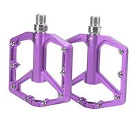 HUIOP Pedali Piatti con Piattaforma per Bicicletta Lega di Alluminio Antiscivolo Durevole per Bici da Strada e Mountain Bike 1 Paio (Viola)