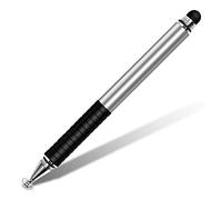 HUIOP Penna stilo Penna touch screen universale Penna capacitiva a doppia testa Penna capacitiva portatile durevole per telefono/tablet Argento,universale