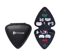 HUIOP Pickpal, custodia per chitarra con 12 Pas, in pelle sintetica nera, compatibile con chitarra elettrica e acstica, regalo per chitarristi