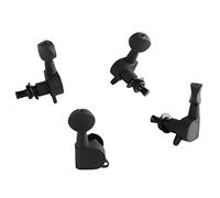 HUIOP Pioli per Ukulele in Metallo con Ingranaggio Interno Resistente, Pomello Regolabile per Ukulele Completamente Chiuso, Adatto la Maggior Parte degli, Nero Opaco,