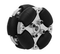 HUIOP Ruota Omnidirezionale Doppia Flessibile in Alluminio da 38 Mm con in Metallo per Piccole Auto Robotiche e Piattaforme, 8 Rulli per Movimento a 360 Gradi, Argento, Diametro 1,5", 1,2 Once