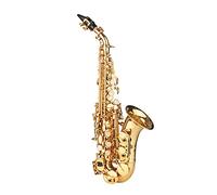 HUIOP Sassofono soprano in Sib Lacca dorata Sax in ottone con custodia per strumento Bocchino Tracolla per panno Spazzola per pulizia per musicisti principianti,Sassofono soprano sib