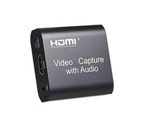 HUIOP Scheda di acquisizione video HD con audio Scheda di acquisizione da HD a USB2.0 Ingresso 4K Supporto uscita 1080P Streaming live Acquisizione video di gioco Nero,Acquisisci scheda con audio