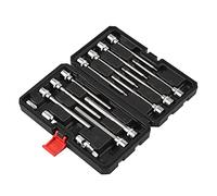 HUIOP Set di 15 bussole esagonali metriche extra lunghe 3/8" | 12 pezzi | dimensioni 3 mm - 10 mm | Lunghezza albero 6" | Punte in acciaio S2 di alta qualità | Boccole Cr-V ad uso intensivo