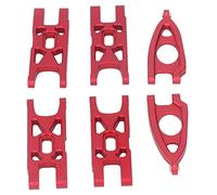 HUIOP Set di Bracci di Sospensione in Metallo 1/10 RC per il Controllo delle Vibrazioni Stabile Dell'auto Telecomandata 1/10 (Rossa)