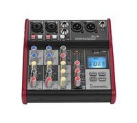 HUIOP SL-4 Console di missaggio a 4 canali di dimensioni compatte Mixer EQ a 2 bande Alimentazione phantom 48V integrata Supporta connessione BT Lettore MP3 USB per la registrazione Rete DJ Trasmissio