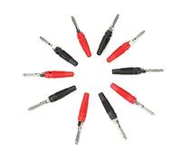 HUIOP Spina a Banana Dell'altoparlante, Jack a Banana 10 Pezzi 4 Mm, Connettore in Rame con Vite per Sonde di Test Dell'amplificatore, Placcato in Nichel, Facile Collegare,