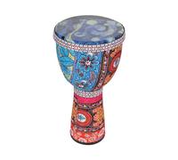 HUIOP Tamburo a mano africano Strumento a percussione portatile Djembe da 8 pollici con motivi artistici colorati per Tamburello leggero Strumenti musicali per l'illuminazione della prima infanzia,Tam