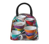 HUIopq 90'S Cup Design Stampa Alla Moda Isolato Lunch Bag Pasti Snack Bevande Tote Adulti Bambini Famiglie
