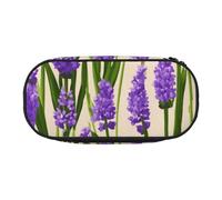 HUIopq Astuccio versatile con stampa di timbri color lavanda, per scuola, ufficio, trucco, accessorio da viaggio, Nero , Taglia unica, Organizer per borse