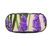 HUIopq Astuccio versatile con stampa di timbri color lavanda, per scuola, ufficio, trucco, accessorio da viaggio, Nero , Taglia unica, Organizer per borse