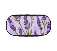 HUIopq Astuccio versatile con stampa di timbri color lavanda, per scuola, ufficio, trucco, accessorio da viaggio, Nero , Taglia unica, Organizer per borse