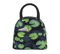 HUIopq Borsa termica per il pranzo con stampa di giglio nero, alla moda, per pasti, snack, bevande, adulti, bambini e famiglie